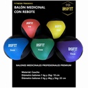 BSFIT Balón Medicinal de Goma Pro – 1 kg Pelota con rebote Medicinal - Balón Antideslizante para Levantamiento