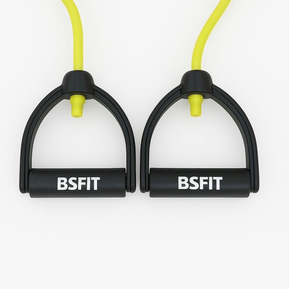 BSFIT Gomas elasticas musculacion de Entrenamiento, Intensidad media Bandas de Resistencia para Fitness Cable, con manijas Yoga