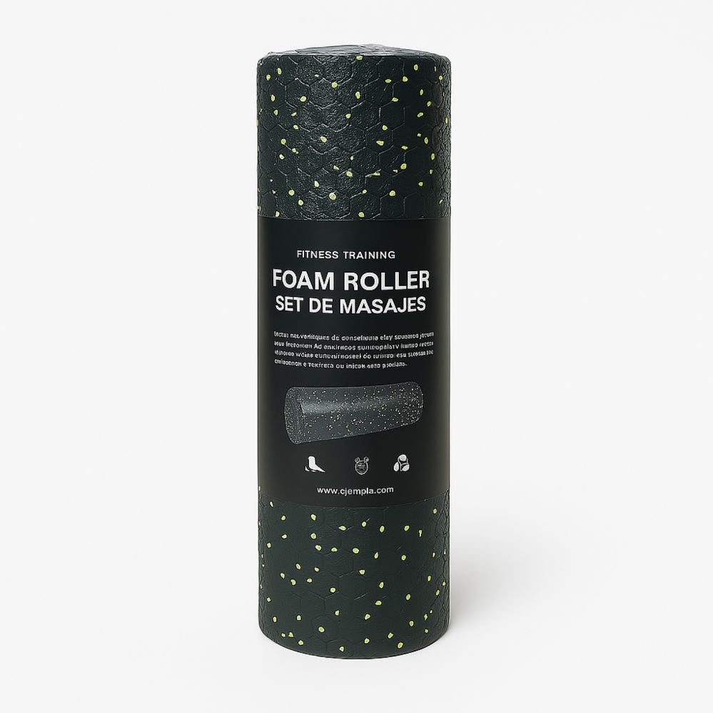BSFIT Set elongacion foam roller Rodillo de Masaje Muscular de Espuma Suave + rodillo soft stick , Yoga, Pilates