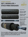 BSFIT Set elongacion foam roller Rodillo de Masaje Muscular de Espuma Suave + rodillo soft stick , Yoga, Pilates