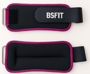 BSFIT® Tobilleras muñequeras 0,5kg - 2KG neoprene negro con ribete flúo en caja de color
