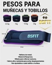 BSFIT® Tobilleras muñequeras 0,5kg - 2KG neoprene negro con ribete flúo en caja de color
