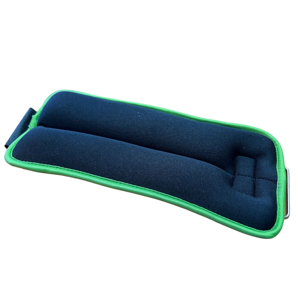 BSFIT® Tobilleras muñequeras 0,5kg - 2KG neoprene negro con ribete flúo en caja de color
