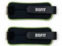 BSFIT® Tobilleras muñequeras 0,5kg - 2KG neoprene negro con ribete flúo en caja de color
