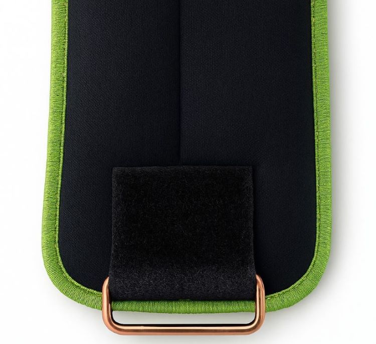 BSFIT® Tobilleras muñequeras 0,5kg - 2KG neoprene negro con ribete flúo en caja de color
