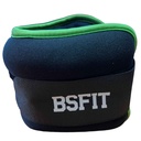 BSFIT® Tobilleras muñequeras 0,5kg - 2KG neoprene negro con ribete flúo en caja de color
