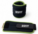 BSFIT® Tobilleras muñequeras 0,5kg - 2KG neoprene negro con ribete flúo en caja de color
