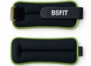BSFIT® Tobilleras muñequeras 0,5kg - 2KG neoprene negro con ribete flúo en caja de color
