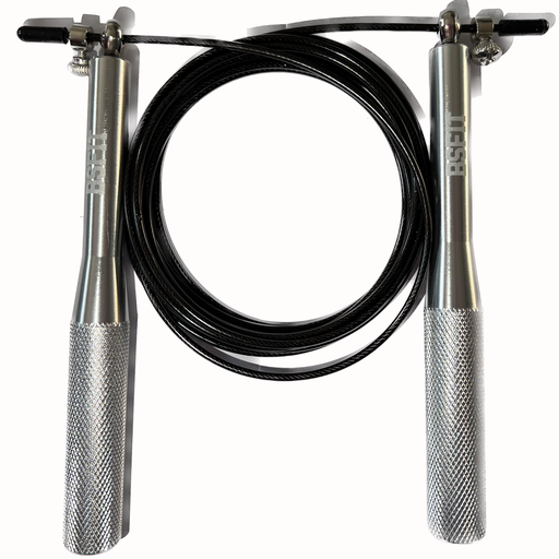 [BS97175B-RJ] BSFIT Cuerda para Saltar, Cuerda Saltar Comba con Mango Aluminio regulable (Rojo)