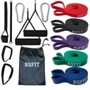 BSFIT Kit Bandas de Resistencia dominadas Elásticas Set con 5 Pull Up Bands, Manija, Anclaje de Puerta, Mosquetón