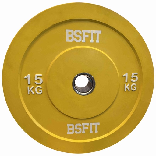 BSFIT disco bumper caucho importado 15Kg olímpico 50mm