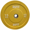 BSFIT disco bumper caucho importado 15Kg olímpico 50mm