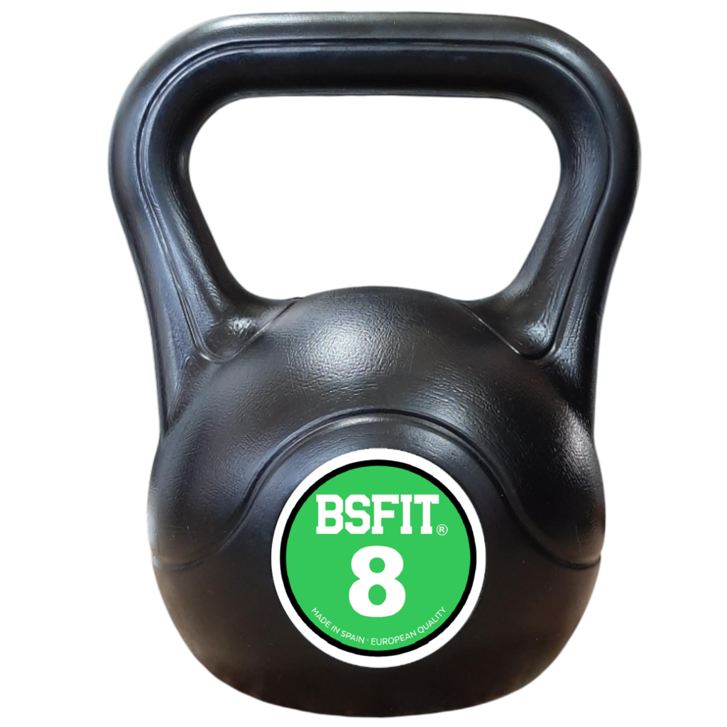 BSFIT® pesas rusas Mancuernas - Kettlebells para Musculación y Entrenamiento de Fuerza - Kettlebel plástico relleno de cemento - Gimnasio en Casa