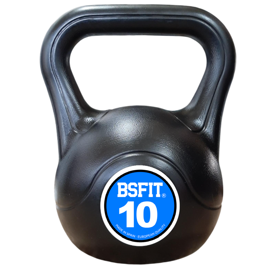 BSFIT® pesas rusas Mancuernas - Kettlebells para Musculación y Entrenamiento de Fuerza - Kettlebel plástico relleno de cemento - Gimnasio en Casa