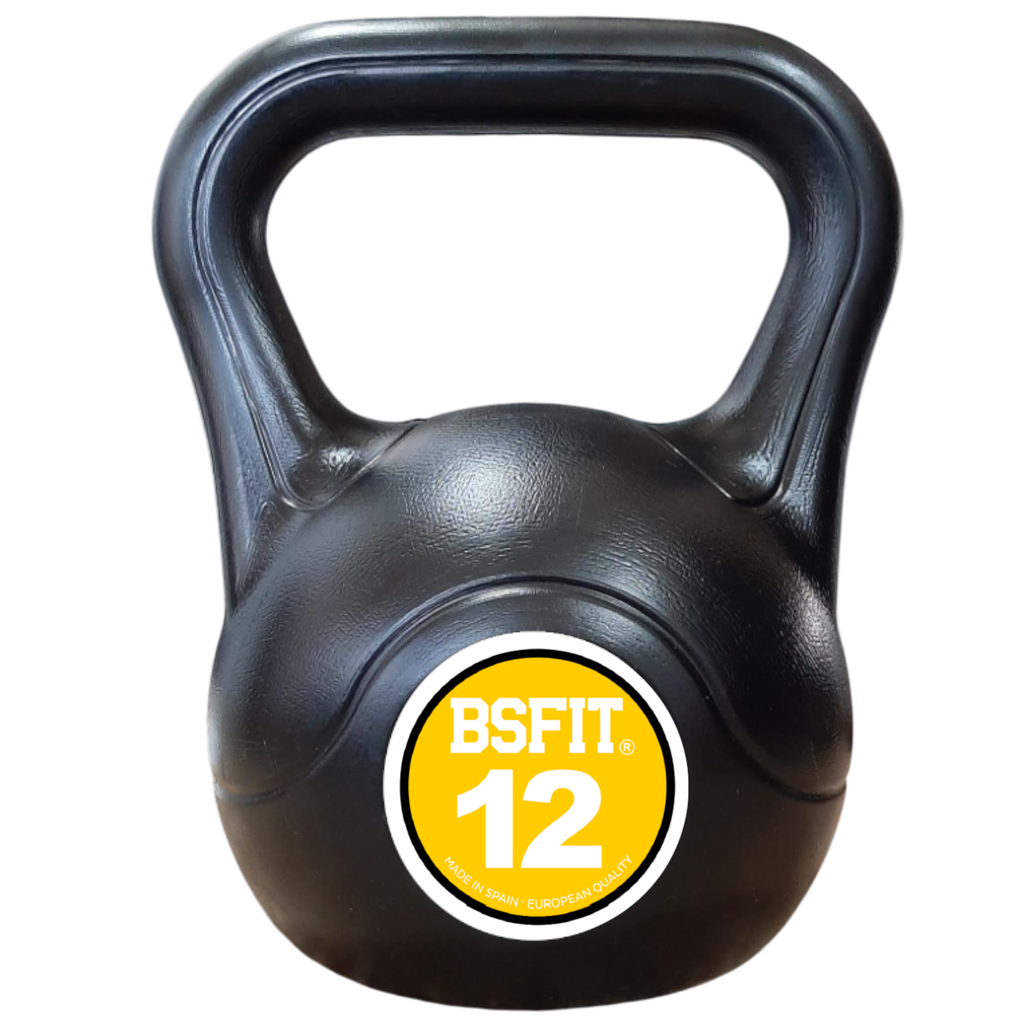 BSFIT® pesas rusas Mancuernas - Kettlebells para Musculación y Entrenamiento de Fuerza - Kettlebel plástico relleno de cemento - Gimnasio en Casa