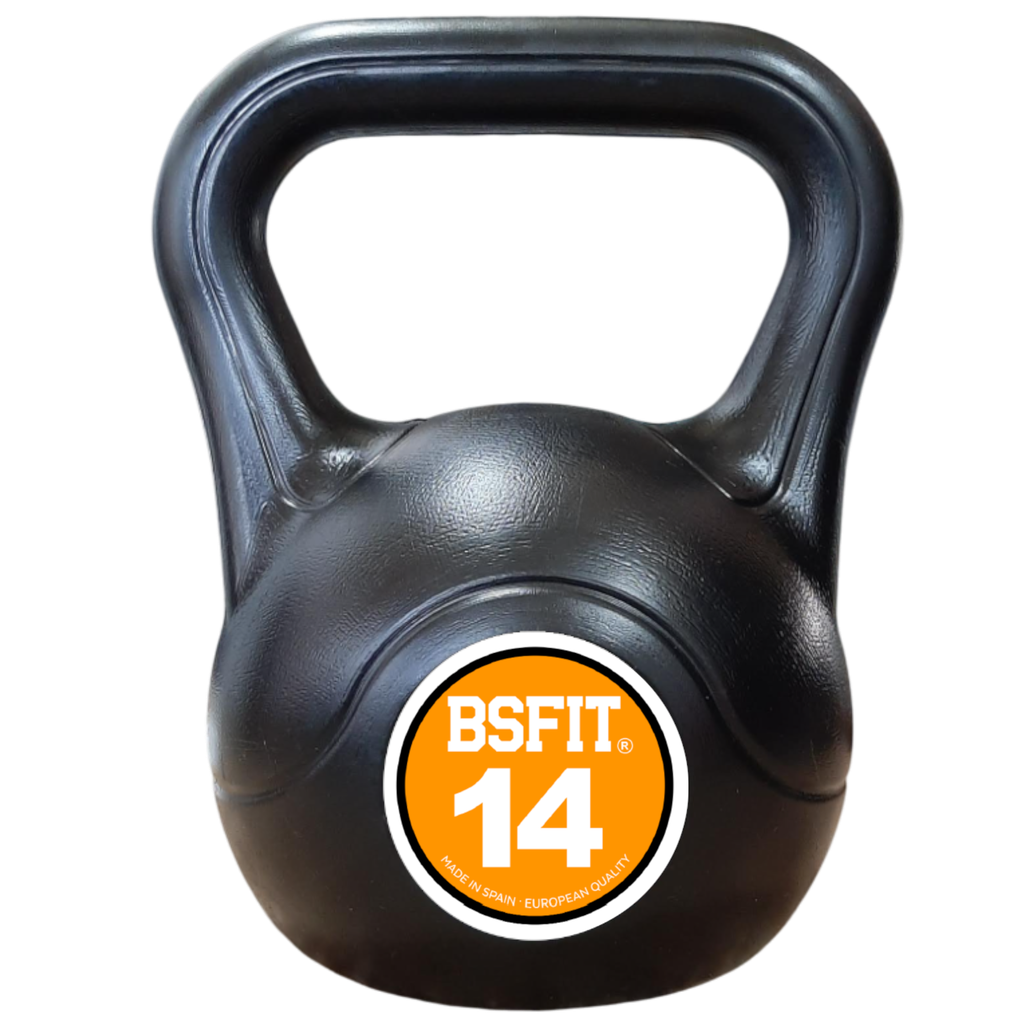 BSFIT® pesas rusas Mancuernas - Kettlebells para Musculación y Entrenamiento de Fuerza - Kettlebel plástico relleno de cemento - Gimnasio en Casa