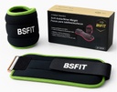 BSFIT® Tobilleras muñequeras 0,5kg - 2KG neoprene negro con ribete flúo en caja de color
