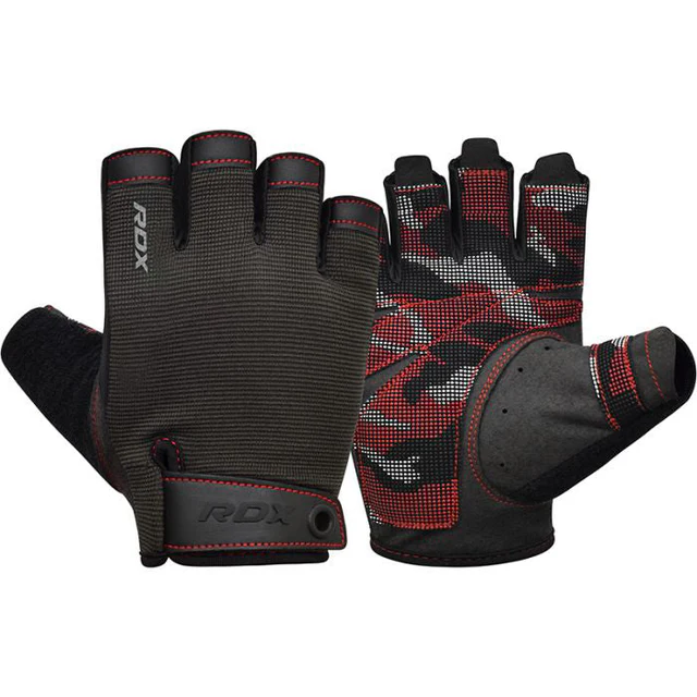 [WGA-T2HR-XL] RDX Medio dedo Guantes para el Levantamiento de Pesas, Soporte Adicional elástico y Largo para la muñeca, Agarre Completo en la Palma de la Mano, HIIT Culturismo Ciclismo Entrenamiento para Hombres y Mujeres
 (XL, Rojo)