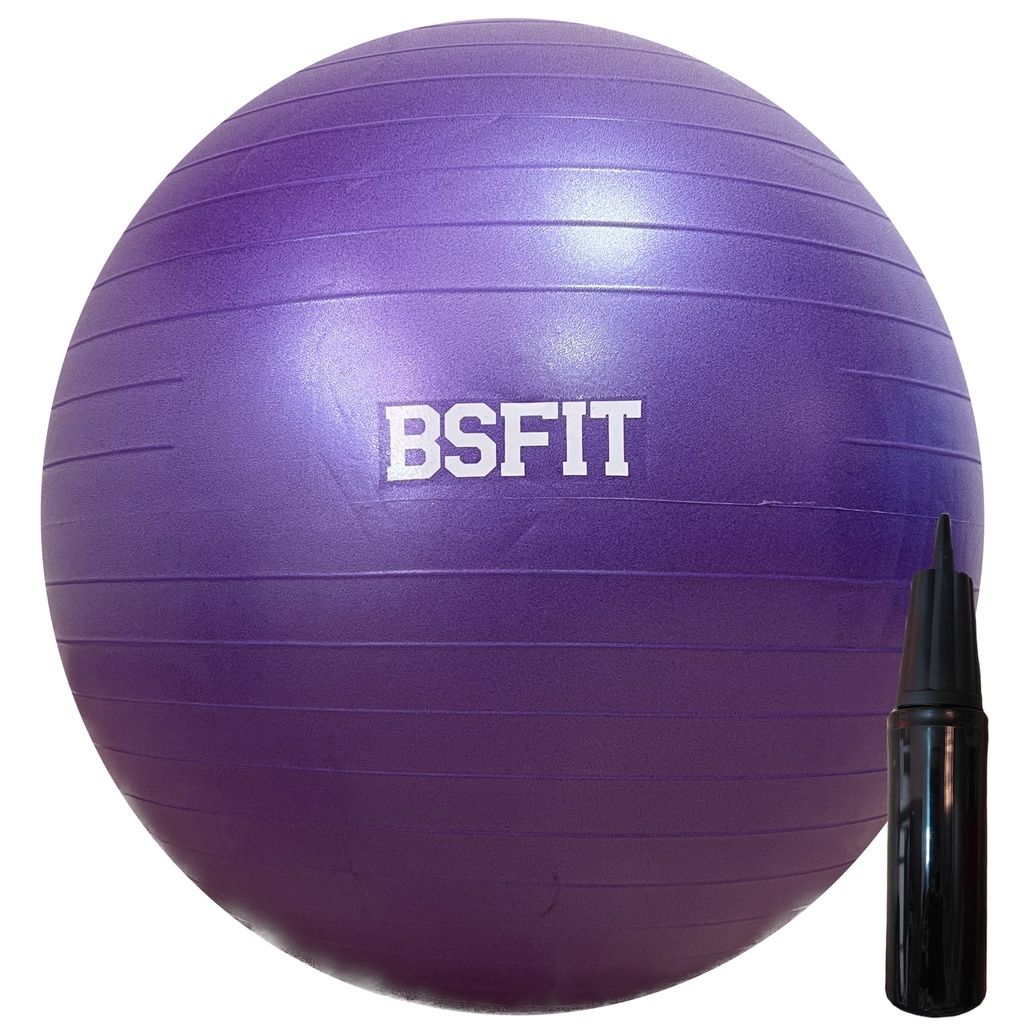 BSFIT, Pelota de Pilates, pelota 65 cm, pilates Accesorios, Fitness, Embarazo, Gymball, balon yoga 1100GR. Inflador gratis