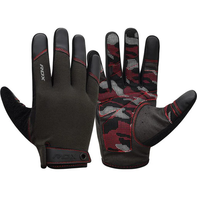[WGA-T2FR-XL] RDX Guantes para el Levantamiento de Pesas, Soporte Adicional elástico y Largo para la muñeca, Agarre Completo en la Palma de la Mano, HIIT Culturismo Ciclismo Entrenamiento para Hombres y Mujeres (XL, Rojo)