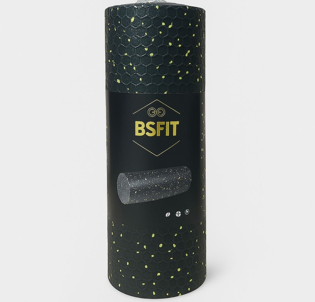 BSFIT Set elongacion foam roller Rodillo de Masaje Muscular de Espuma Suave + rodillo soft stick , Yoga, Pilates