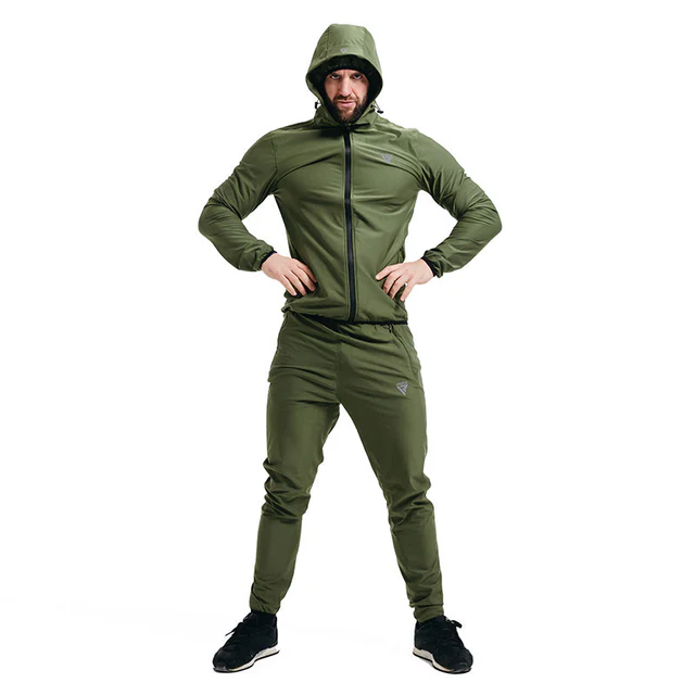 [SSP-H2AG-2XL] RDX Traje de sauna para ejercicios. Entrenamiento para hombre. Chandal verde (2XL)