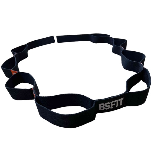 BSFIT Banda estiramiento fitness Resistencia con 10 Anillos, para Pilates, Yoga, Gimnasia y Danza. Cinta de Estiramiento de Yoga para Niños y Adultos