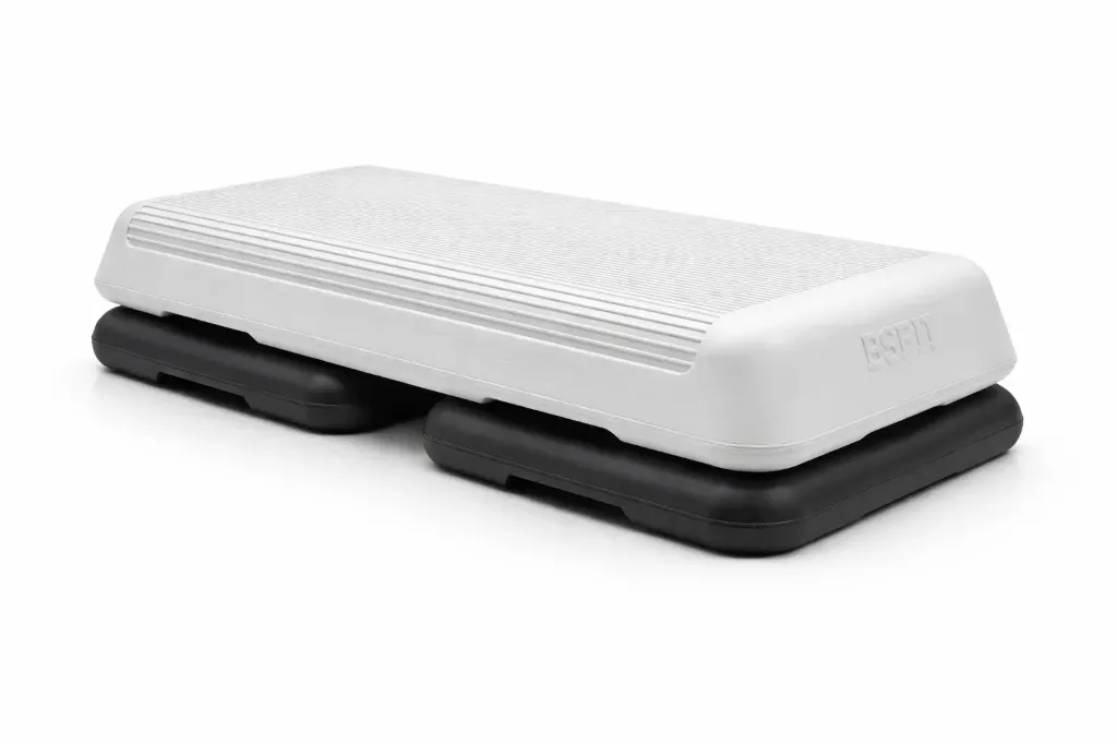 BSFIT Step + 2 Modulos elevación de Aeróbic Plataforma, escalón Banco Fitness Yoga Antideslizante, Carga 250kg