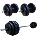 BSFIT Kit de 40 KG pesas barra y Mancuernas Regulables Set Juego de Pesas Ajustables para Musculación
