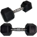 BSFIT 2 Mancuernas pesas, dumbells hexagonales ergonómicas con empuñadura de cromo y revestimiento de caucho. 10kg 