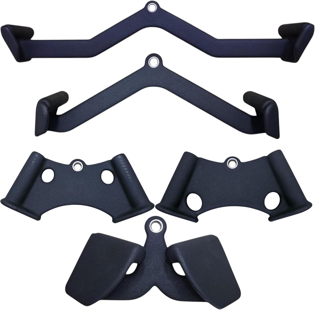 [BS95400SET/5] BSFIT Agarres para Gym, Barra poleas Gimnasio, Accesorios Gym, Accesorios para maquinas de gimnasios (Set 5 accesorios Neopreno)