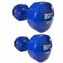 BSFIT 2 Mancuernas DE 6 KG C/U hexagonal de vinilo, con Diseño ergonómico gym