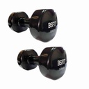 BSFIT 2 Mancuernas DE 10 KG C/U hexagonal de vinilo, con Diseño ergonómico gym