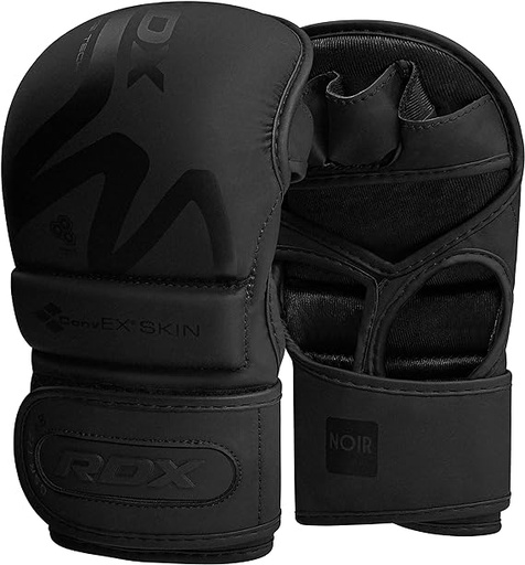 RDX Guantes MMA para Artes Marciales Entrenamiento, Convex Skin Sparring Guantillas, Bueno para Grappling, Muay Thai, Saco de Boxeo, Lucha Libre, Combate Training y Kickboxing