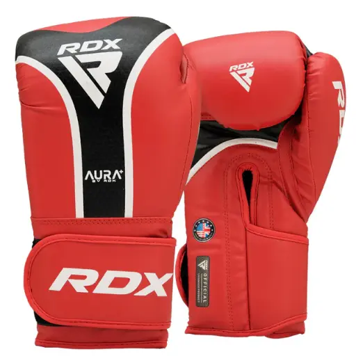 RDX Guantes de Boxeo Muay Thai Entrenamiento, AURA Plus t-17 Boxing Gloves para Sparring Kick Boxing Saco Manoplas de Boxeo MMA Training Mitones, 10 12 14 16 oz
