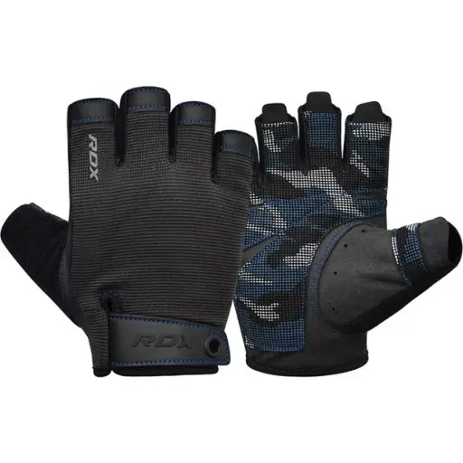 RDX Medio dedo Guantes para el Levantamiento de Pesas, Soporte Adicional elástico y Largo para la muñeca, Agarre Completo en la Palma de la Mano, HIIT Culturismo Ciclismo Entrenamiento para Hombres y Mujeres
