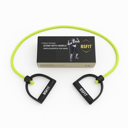 [BSASAS-MEDIA] BSFIT Gomas elasticas musculacion de Entrenamiento, Intensidad media Bandas de Resistencia para Fitness Cable, con manijas Yoga BS97610M