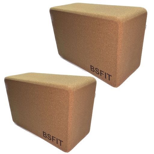 [BS97416D] BSFIT 2 Bloques de Yoga de Corcho fabricación ecológica de corcho natural y pilates, brick, taco