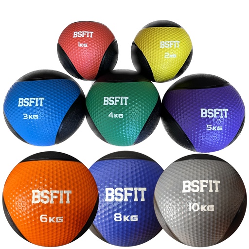 BSFIT Balón Medicinal de caucho Pro – de 1 kg a 10 kg Pelota con rebote Balón Antideslizante