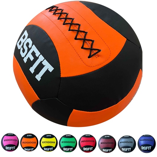 BSFIT Wall ball 3kg a 10kg simil cuero Pelota - Agarre Antideslizante Workout, balon medicinal