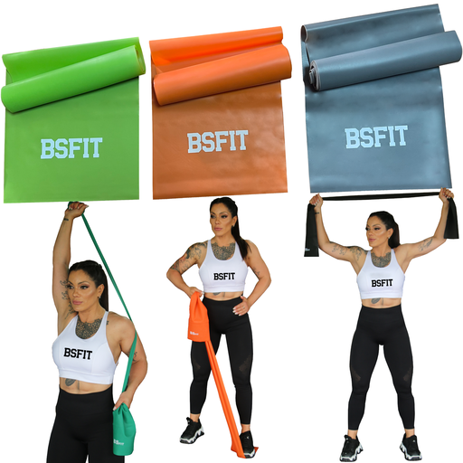 [BS97681] BSFIT Gomas Elasticas Musculacion (3 Unidades), 1.2M/2M Bandas Elasticas 3 Niveles de Resistencia, Fitness