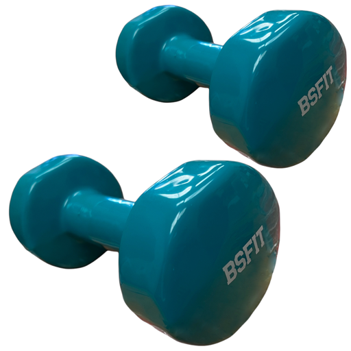 [BS92005-5] BSFIT 2 Mancuernas DE 5 KG C/U hexagonal de vinilo, con Diseño ergonómico gym